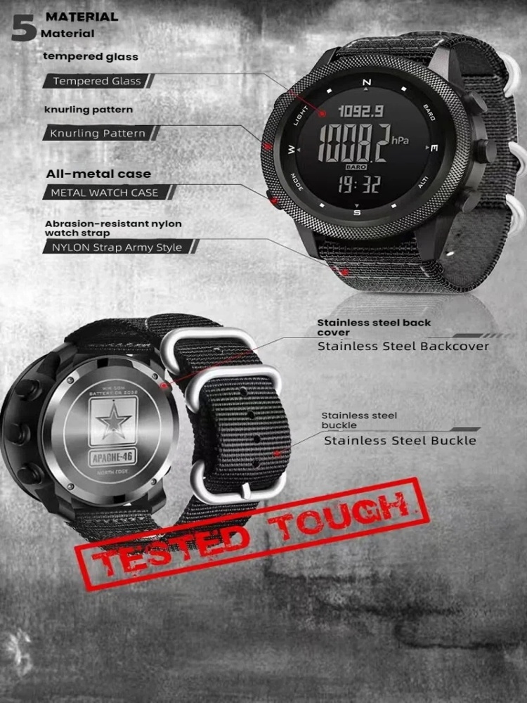 NORTH EDGE Apache46 Men Outdoo - Altimeter Compass Watch review and price