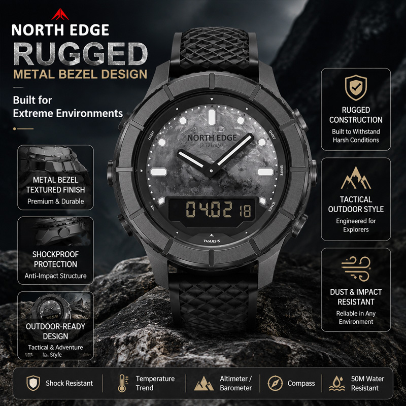 NORTH EDGE 2026 THARSIS Men‘s  - Altimeter Compass Watch review and price